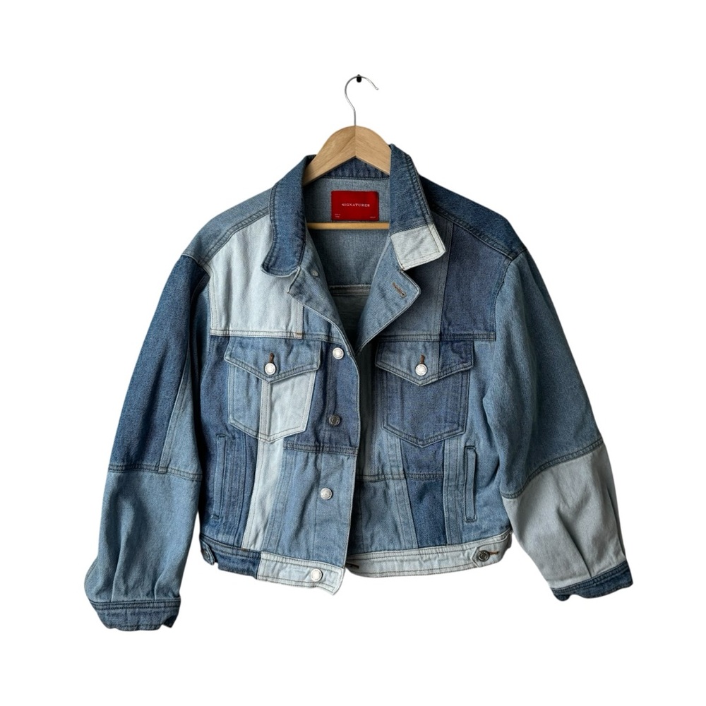 Signatures Patchwork Jean Denim Jacket - image 1